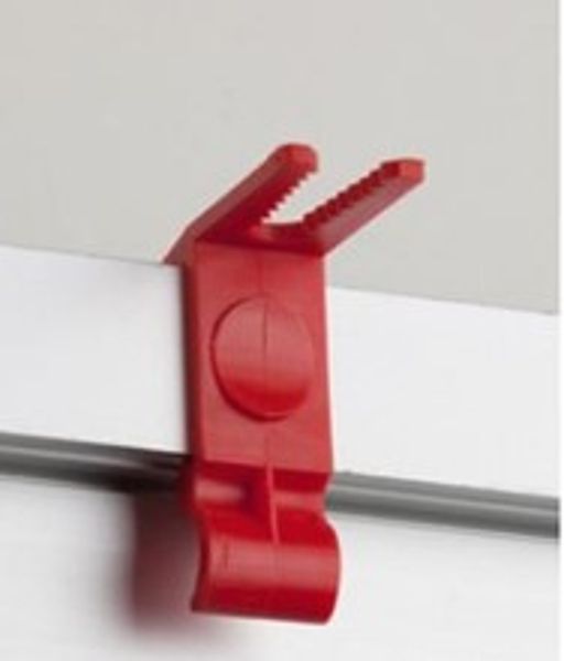 Hovedbilde Slangeholder i rød plast, for Uniskinne 10x30mm. ...
